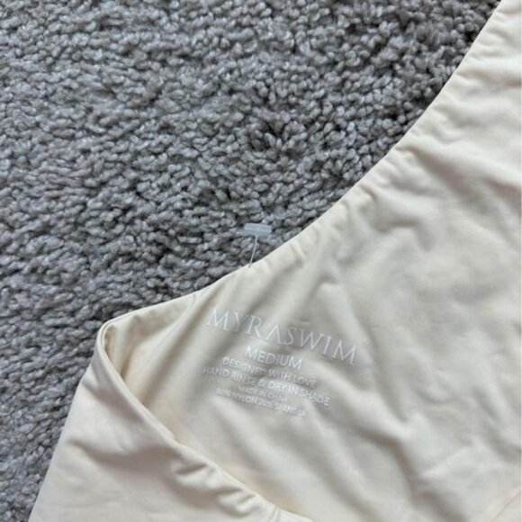 Myra Swim Flint Asymmetrical One Shoulder Ivory One Piece NWT- Sz M - Picture 4 of 7